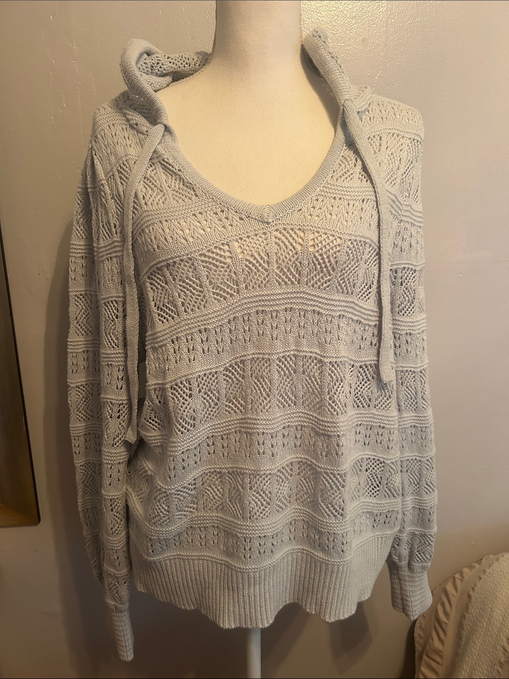 Lauren Conrad Knit Cotton Hooded Sweater